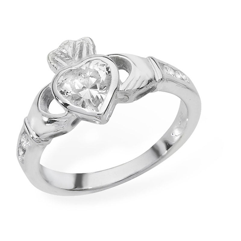 Claddagh ring sale april birthstone