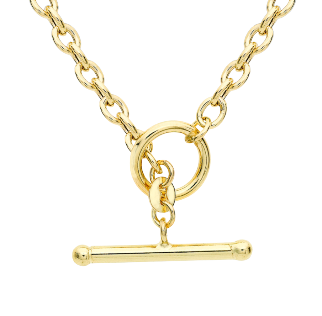 9ct Yellow Gold T-Bar Necklet