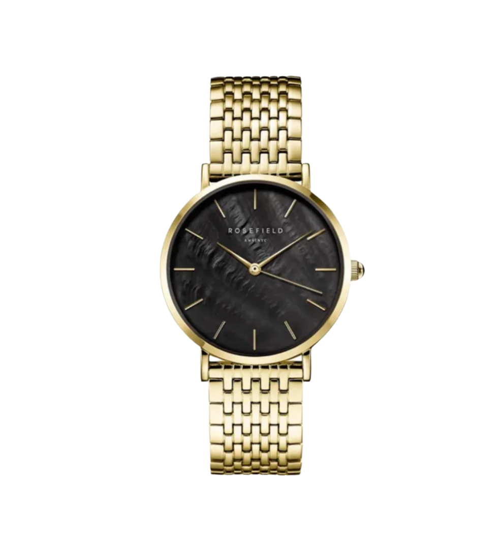 Rosefield Upper East Side Black Dial Gold Colour