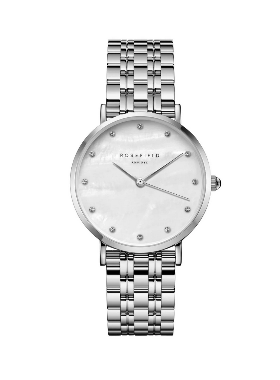 Rosefield Upper East Side Crystal Silver Watch