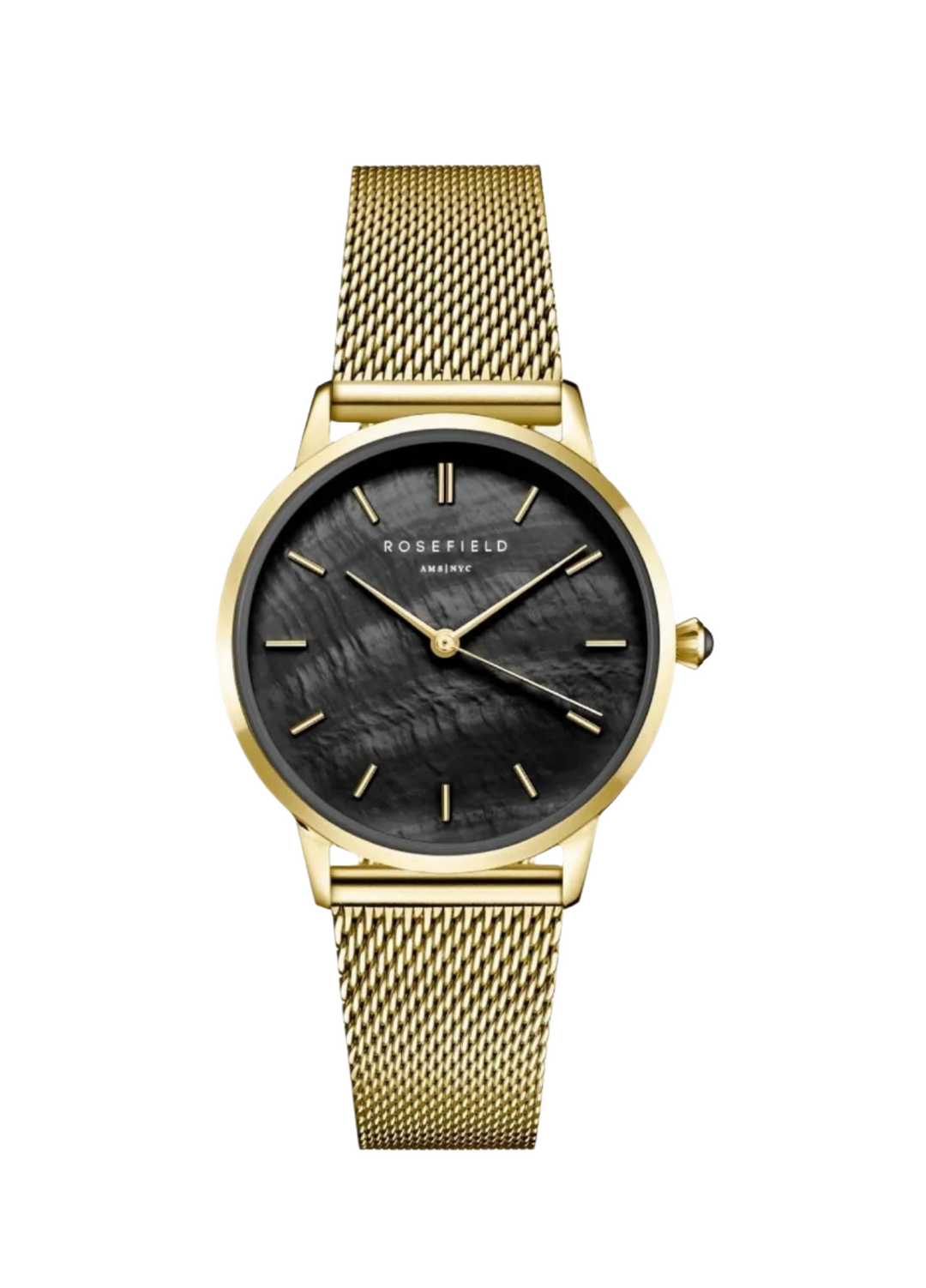 Pearl Edit Mesh Black Gold  Watch