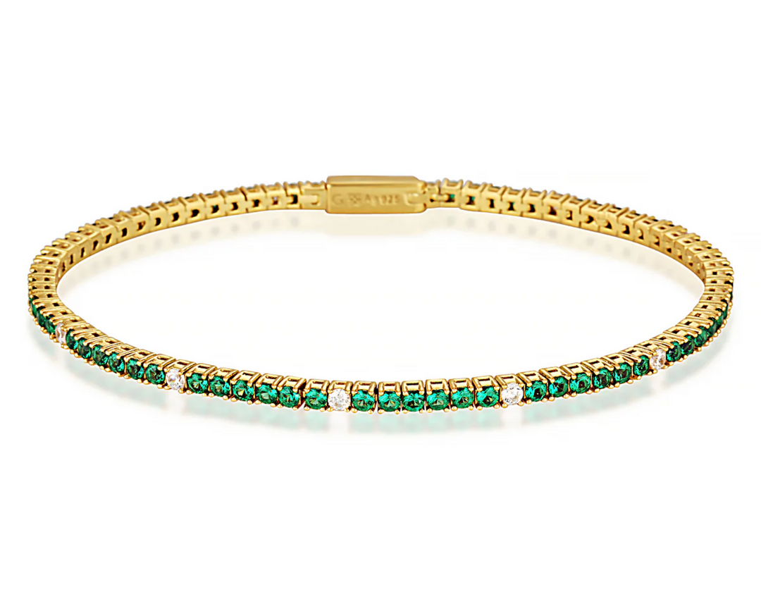 Milestone Emerald Tennis Bracelet In Gold