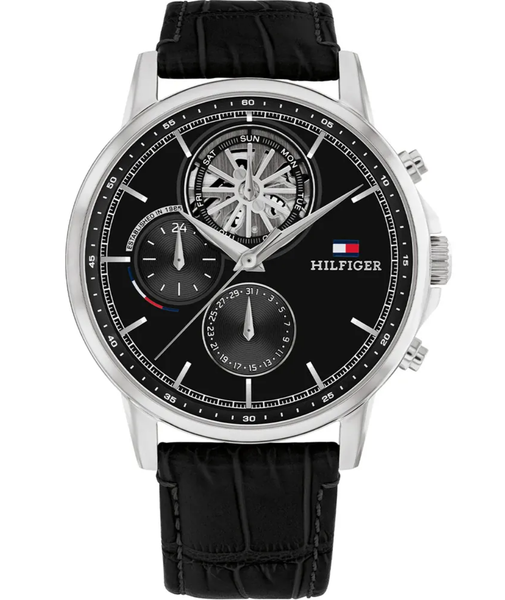 Tommy Hilfiger Black Gents Watch with Day-Date