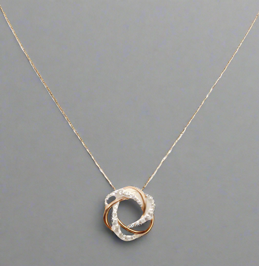 Rose Gold and Sterling Silver CZ Pendant