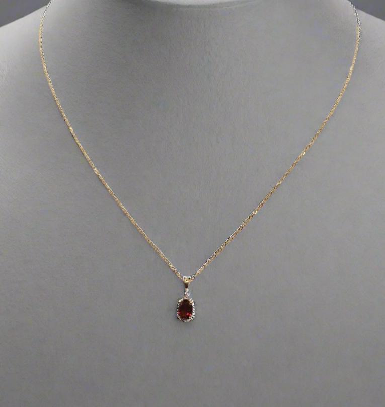 Ruby Pendant Stone Necklace