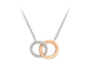 White & Rose Gold Entwined Necklace